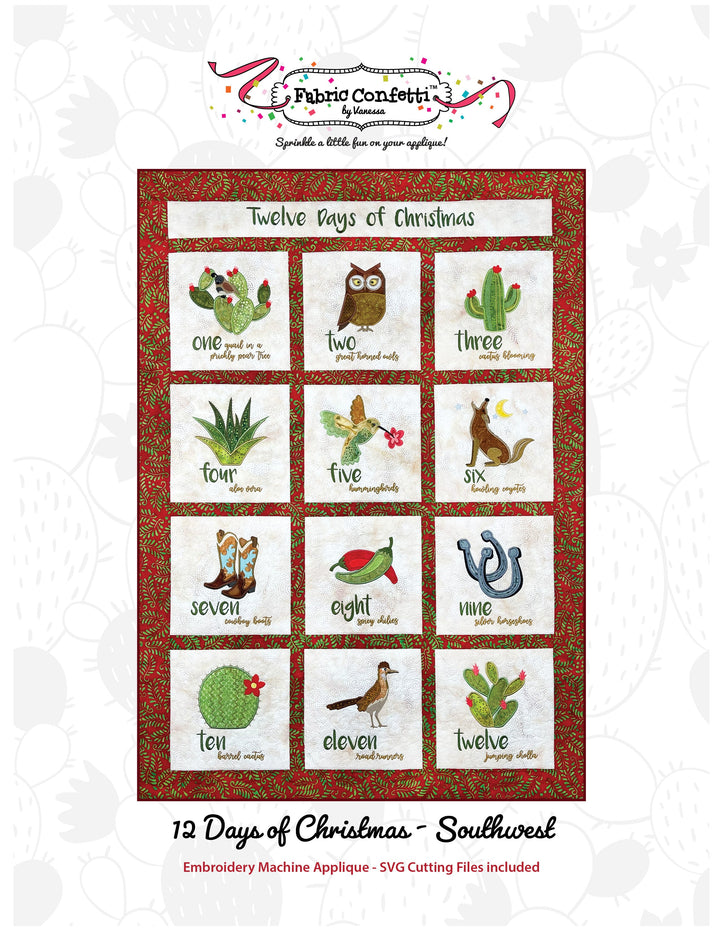 Twelve Days of Christmas - Southwest - Machine Embroidery