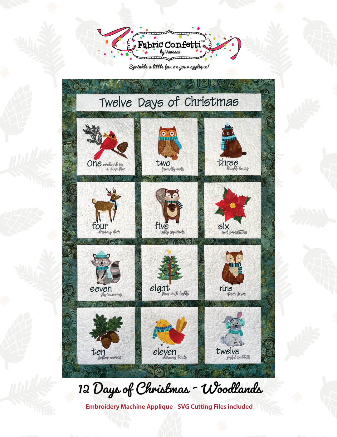 Twelve Days of Christmas - Woodlands - Machine Embroidery