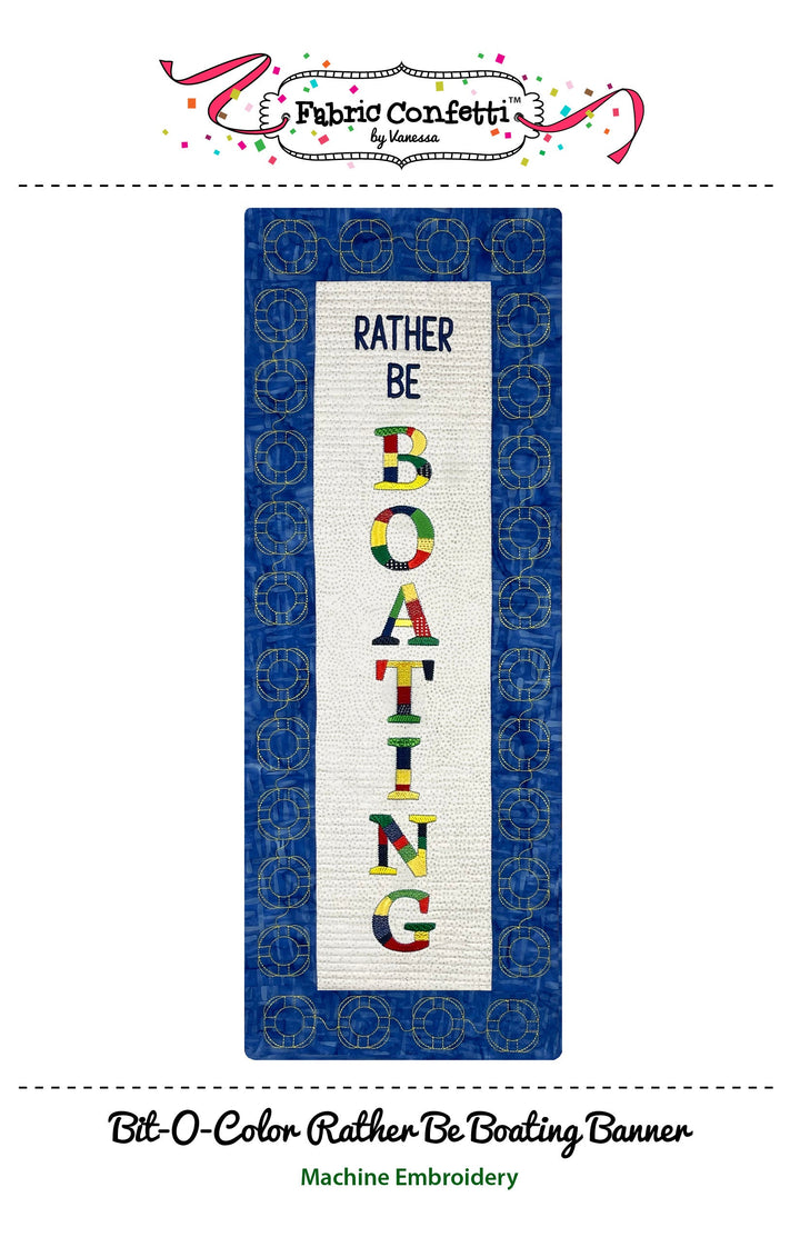 Bit-O-Color Rather Be Boating Quilted Banner