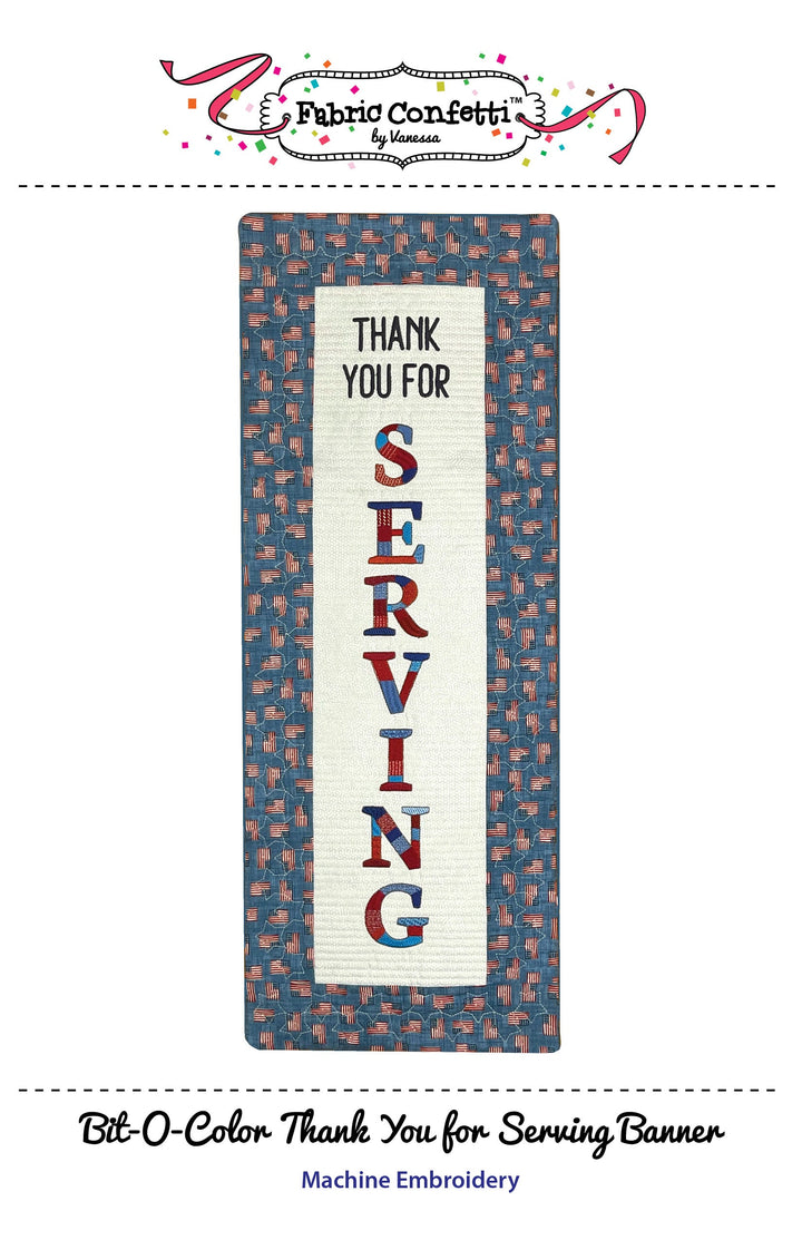 Bit-O-Color Thank You for Serving Quilted Banner