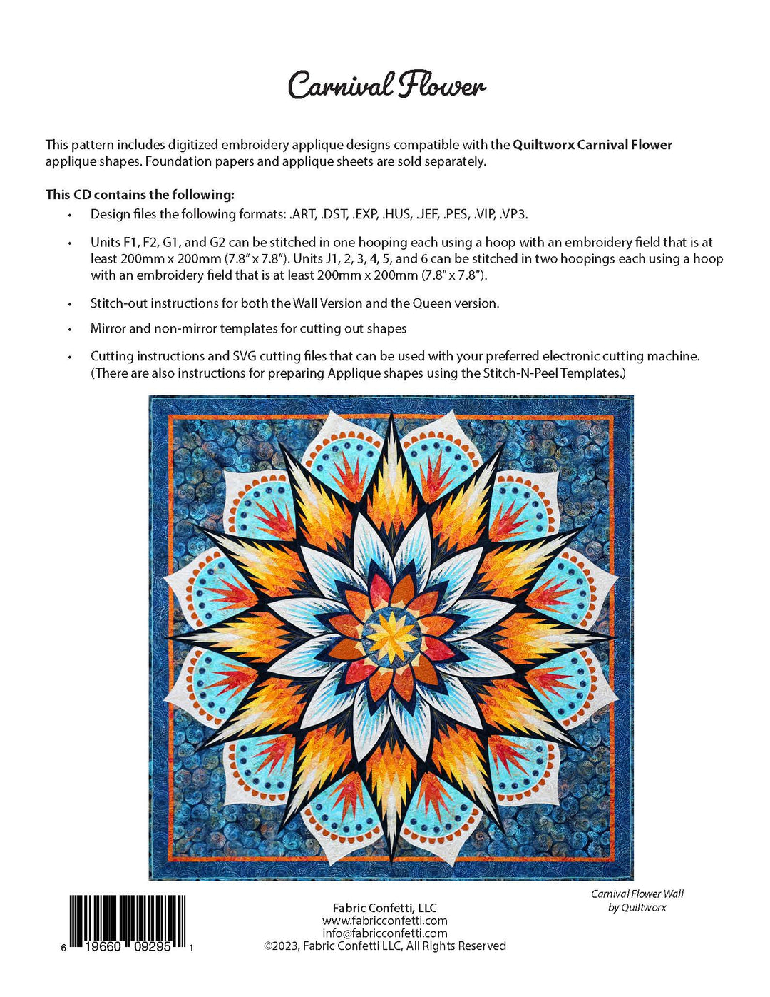 Carnival Flower Machine Embroidery