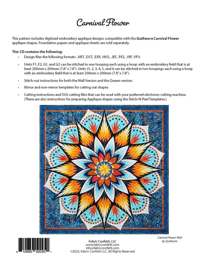 Carnival Flower Machine Embroidery