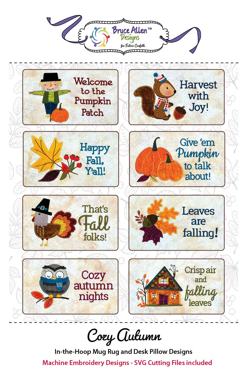 Cozy Autumn ITH Mug Rugs or Desk Pillows