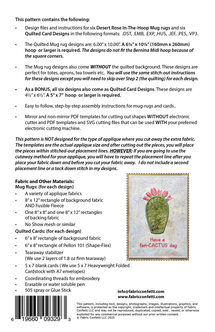 Desert Rose ITH Mug Rugs and Cards