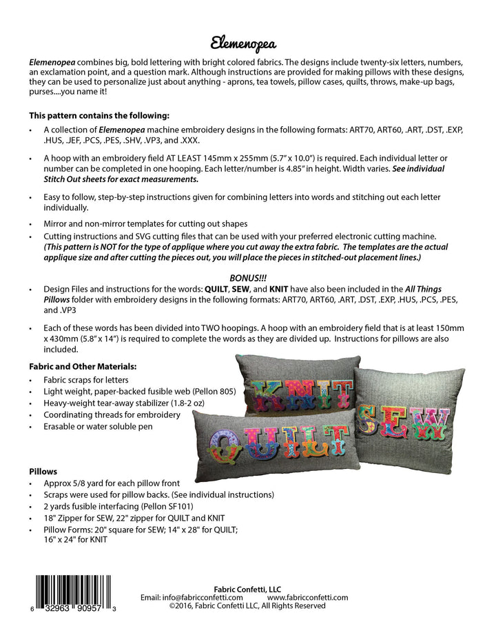 Elemenopea for Machine Embroidery