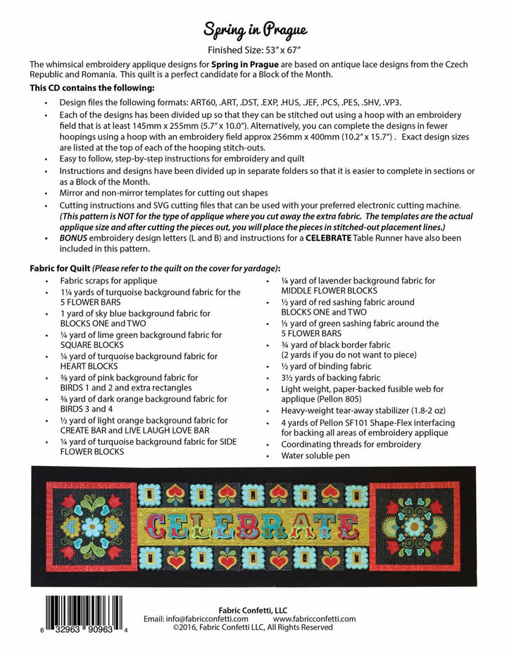 Spring in Prague for Machine Embroidery