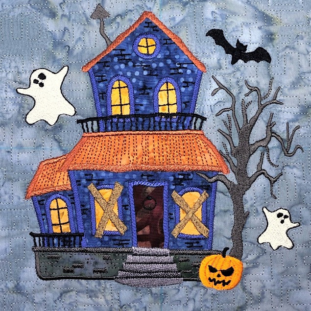 The Wonky Houses Banner - Haunted Halloween - for Machine Embroidery