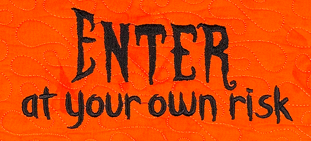 Halloween Wonky Houses TWO Banner for Machine Embroidery
