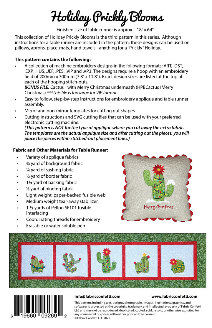 Holiday Prickly Blooms for Machine Embroidery