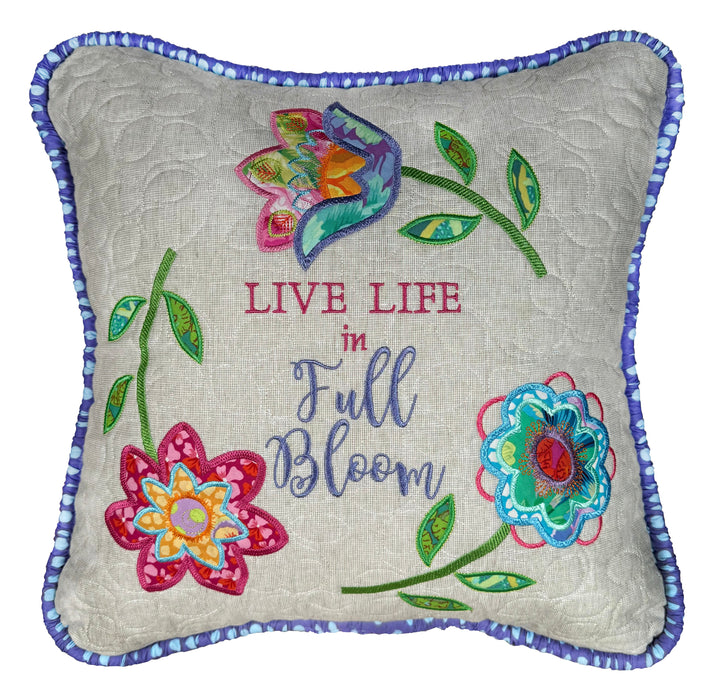 In Full Bloom Pillow for Machine Embroidery