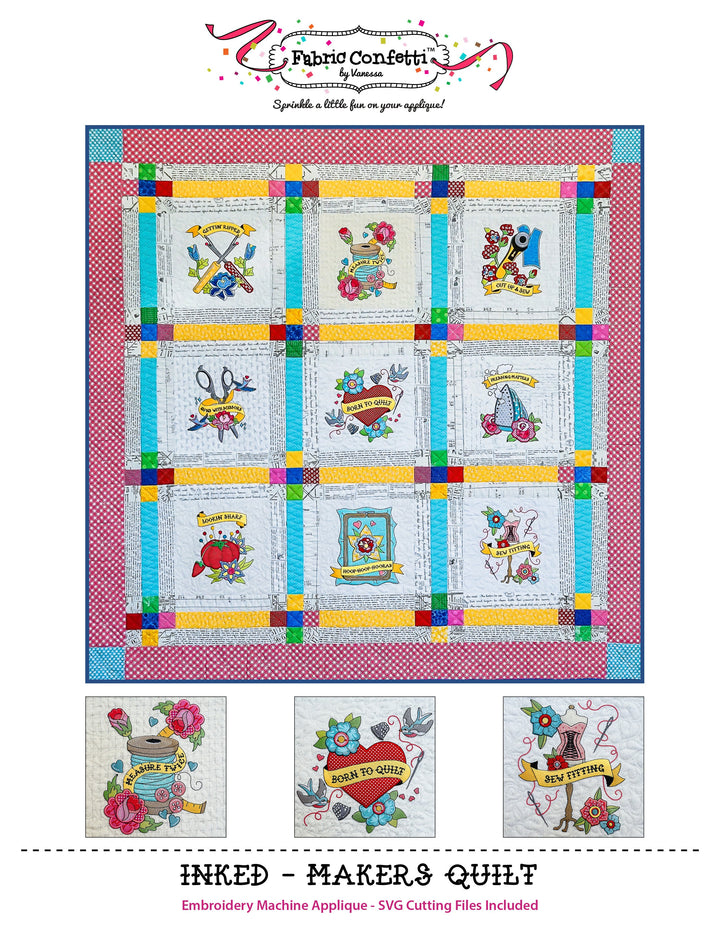Inked - Makers Quilt for Machine Embroidery