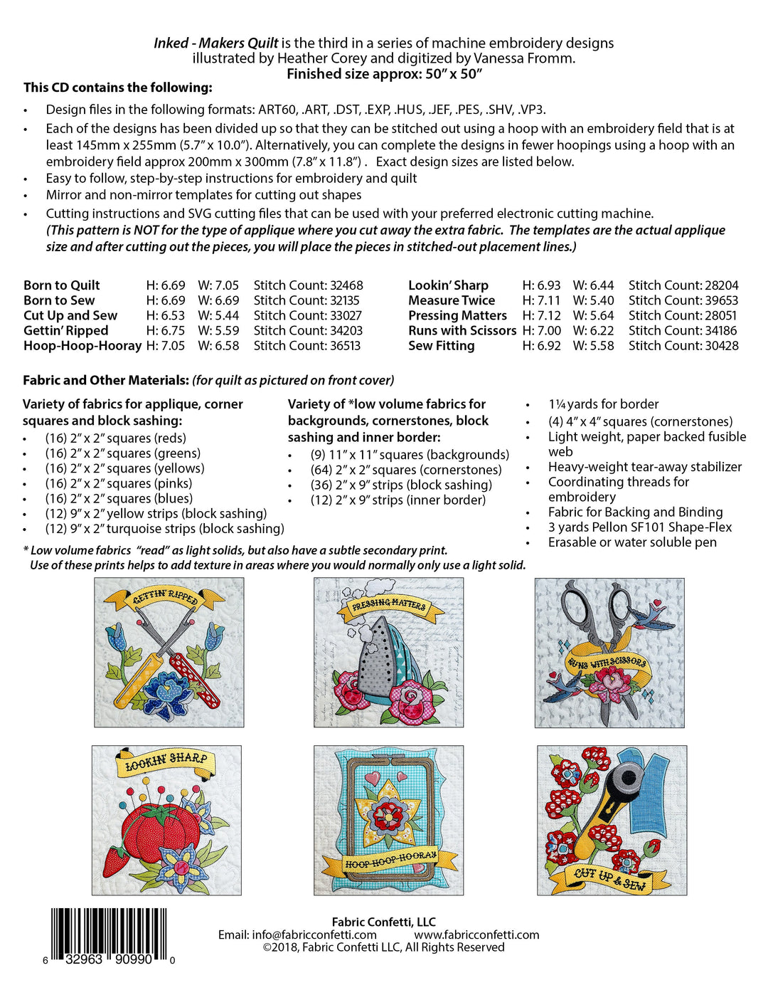 Inked - Makers Quilt for Machine Embroidery