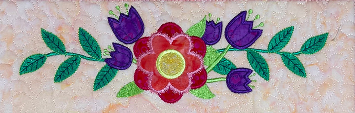 Spring Floral Table Topper for Machine Embroidery