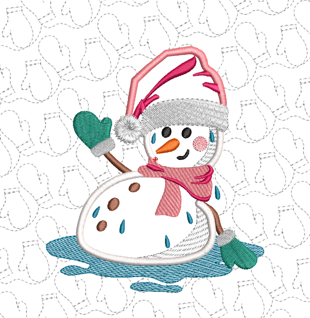 Just Chill Snowman Banner for Machine Embroidery