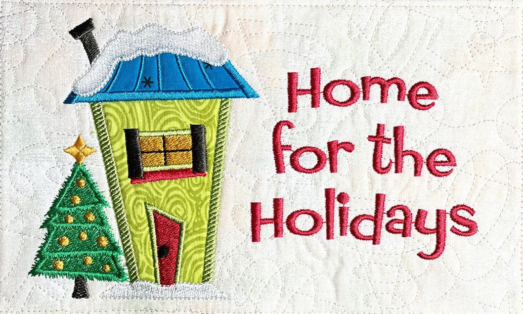 Wonky Holiday Houses ITH Mug Rugs or Desk Pillows