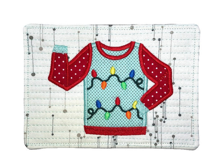 Ugly Christmas Sweaters Mug Rugs and Minis for Machine Embroidery