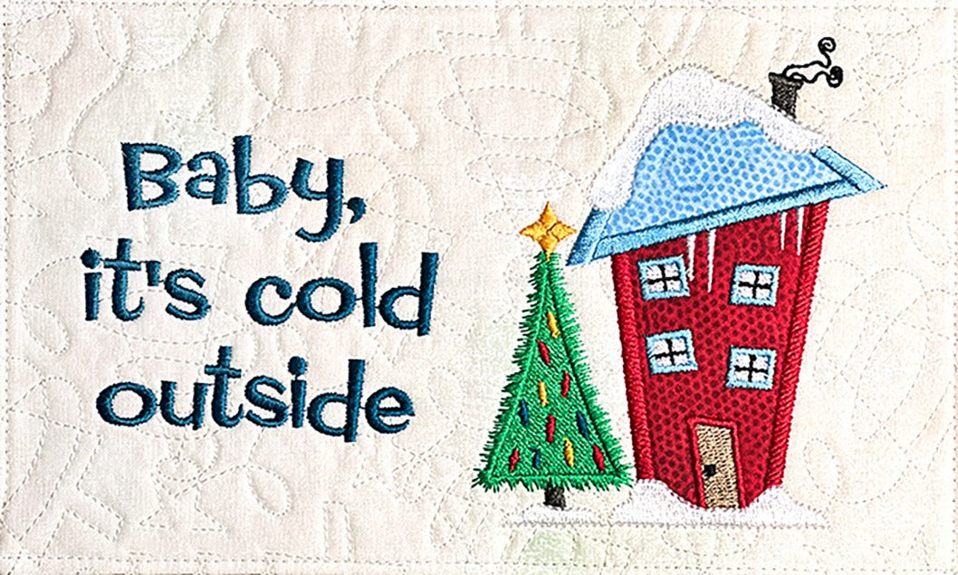 Wonky Holiday Houses ITH Mug Rugs or Desk Pillows