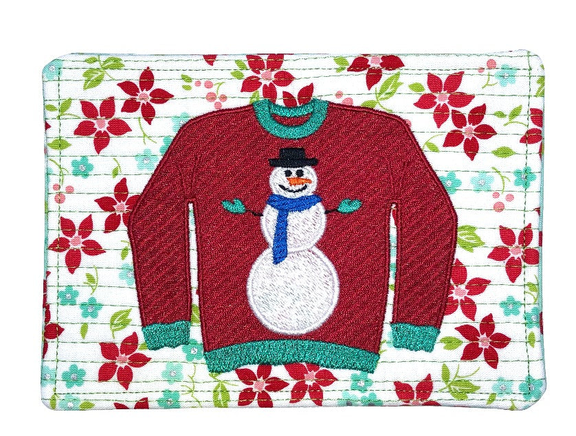 Ugly Christmas Sweaters Mug Rugs and Minis for Machine Embroidery