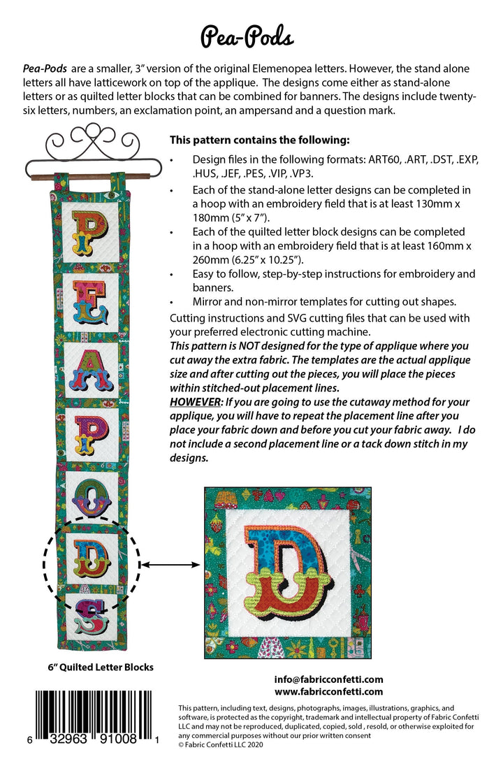 Pea-Pods for Machine Embroidery