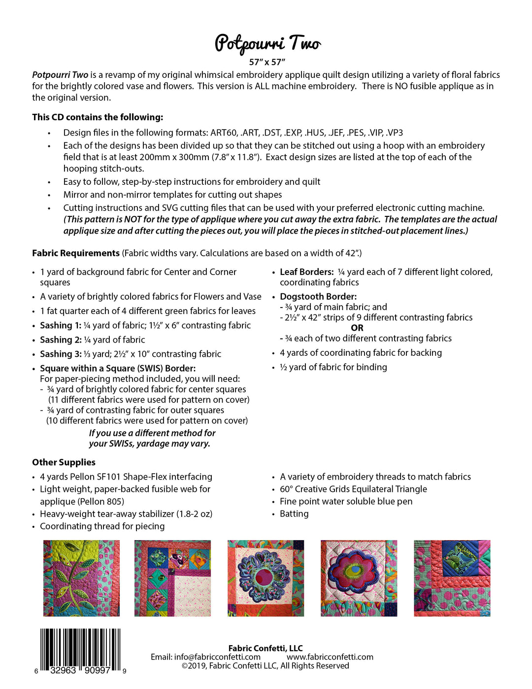 Potpourri TWO for Machine Embroidery