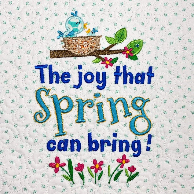 The Wonky Houses Table Runner - Spring - for Machine Embroidery