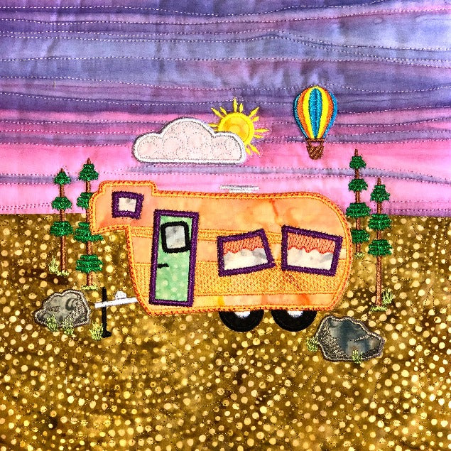 The Wonky Houses Table Runner - Summer - for Machine Embroidery