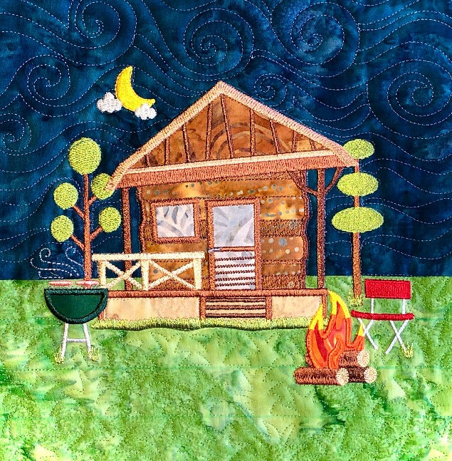 The Wonky Houses Table Runner - Summer - for Machine Embroidery
