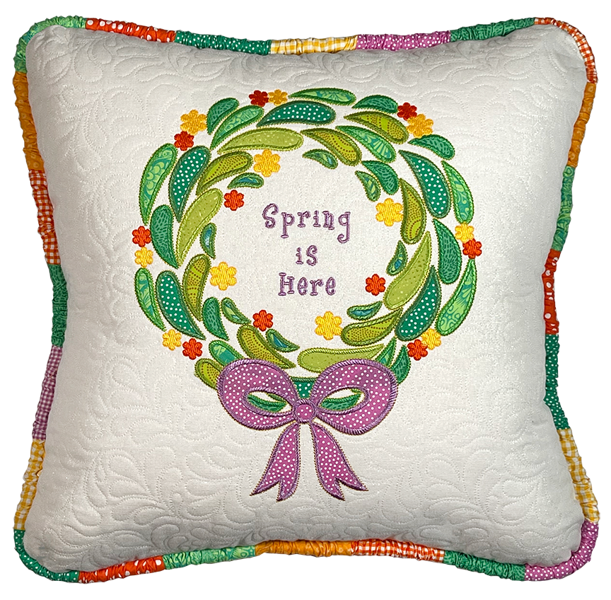 Wreath for All Seasons - Spring is Here Machine Embroidery
