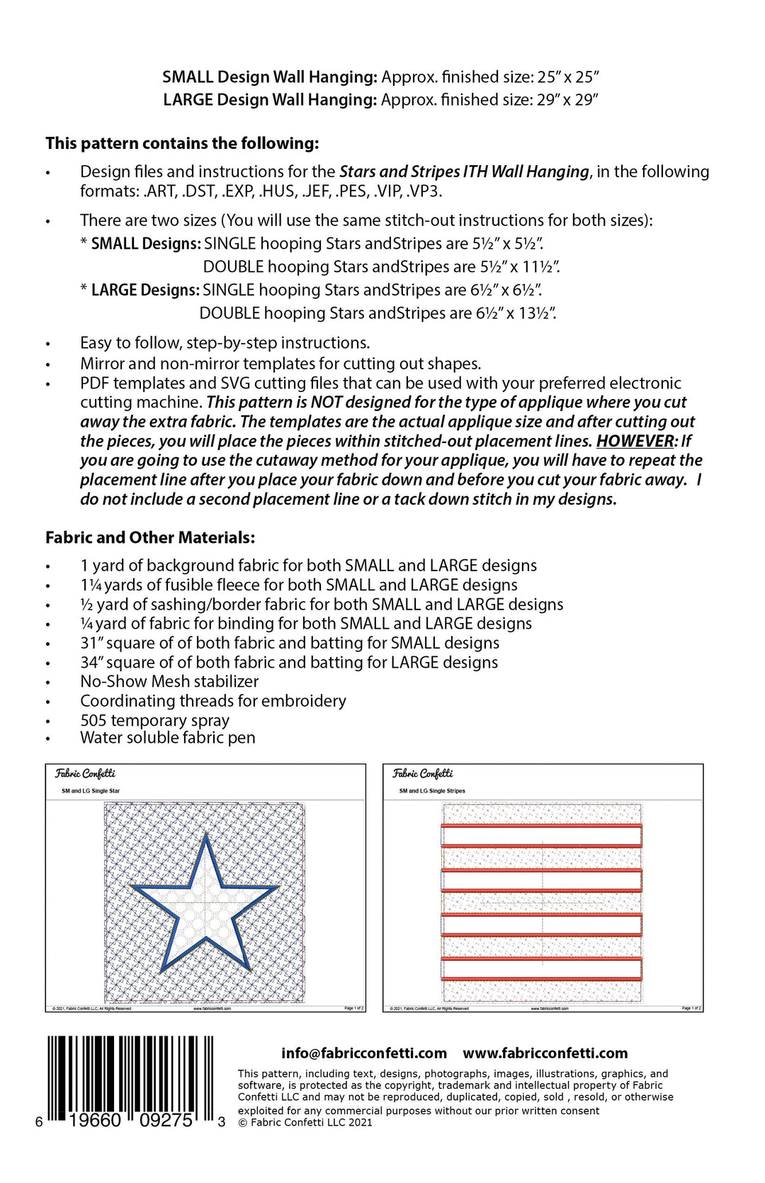 Stars and Stripes ITH Wall Hanging