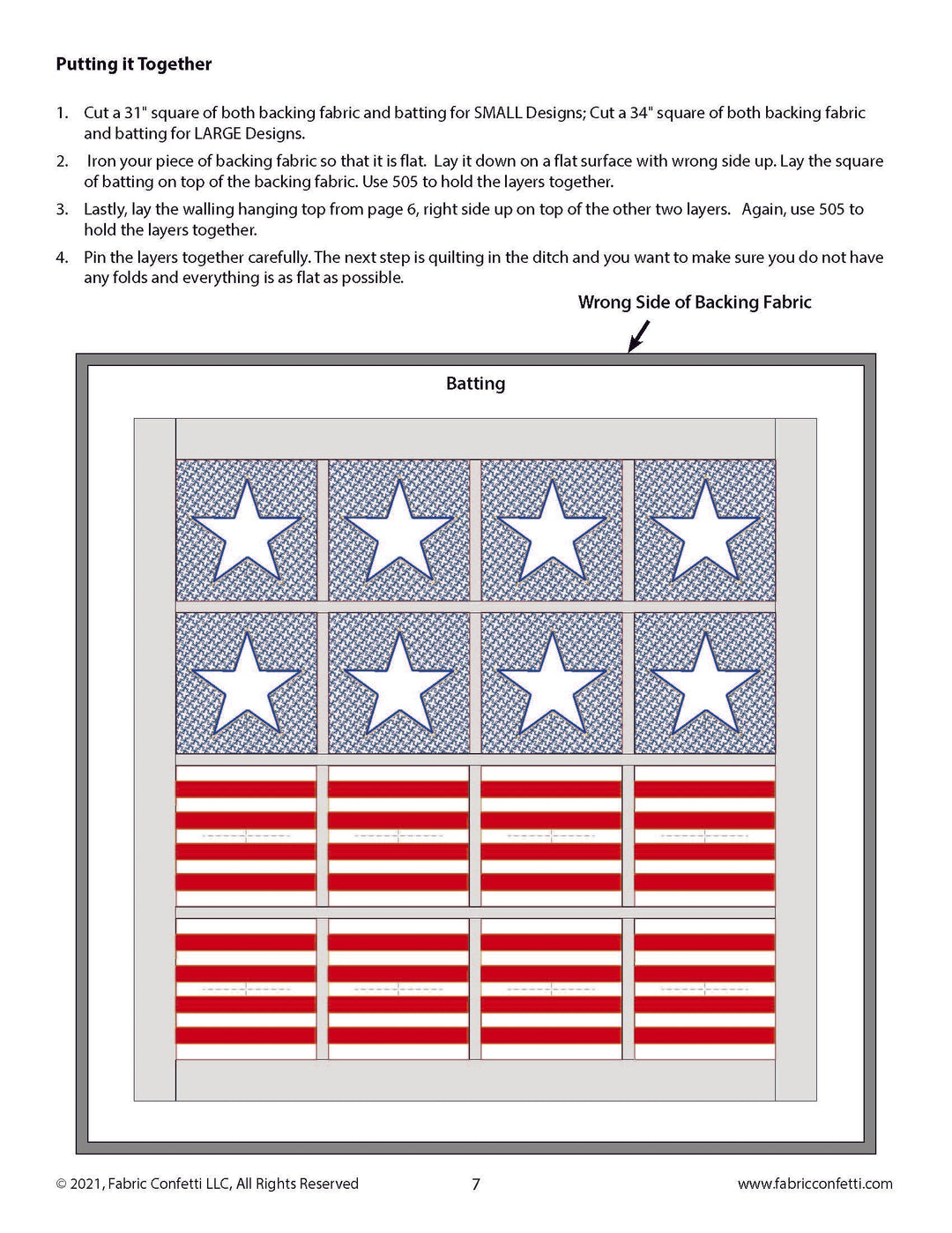 Stars and Stripes ITH Wall Hanging