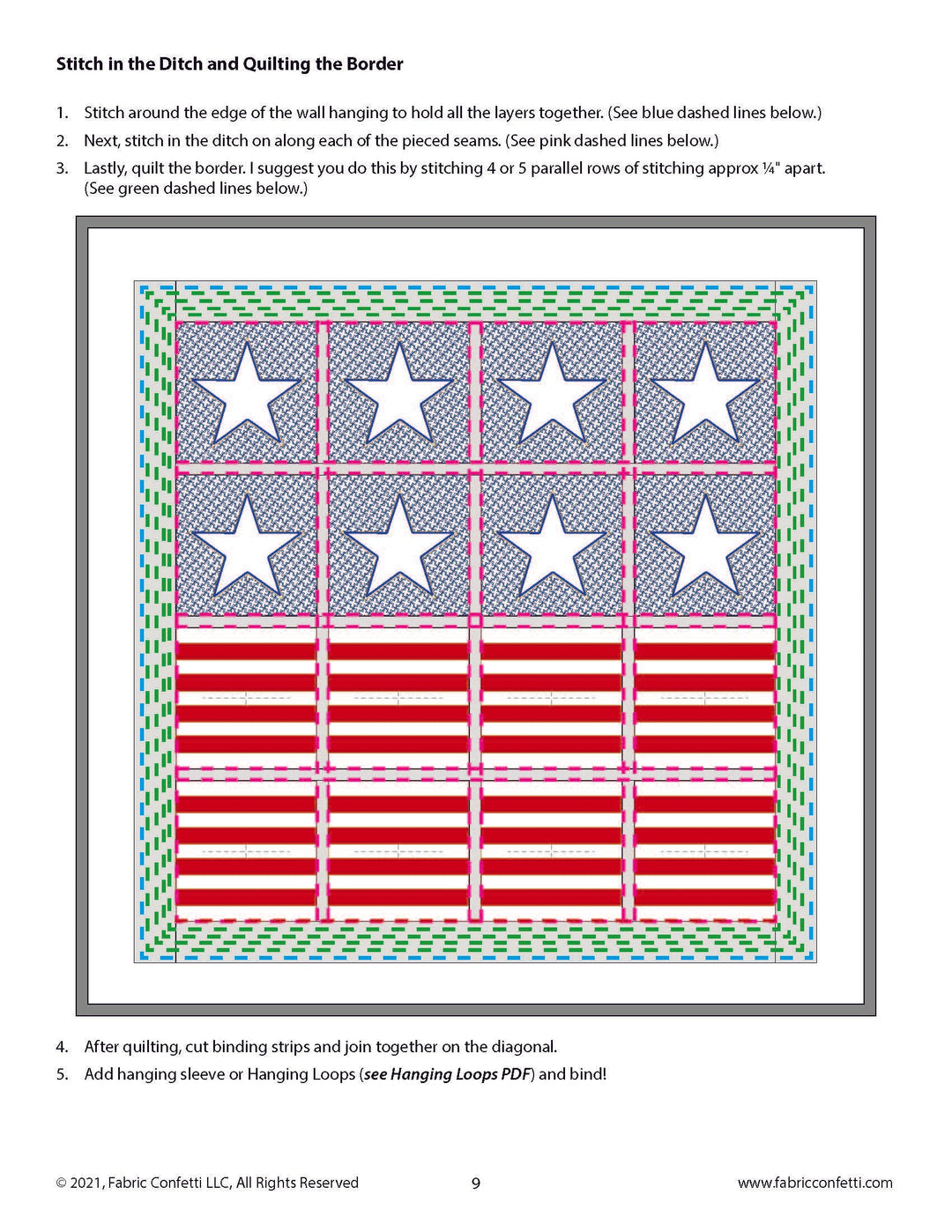 Stars and Stripes ITH Wall Hanging