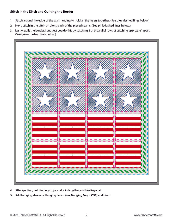 Stars and Stripes ITH Wall Hanging