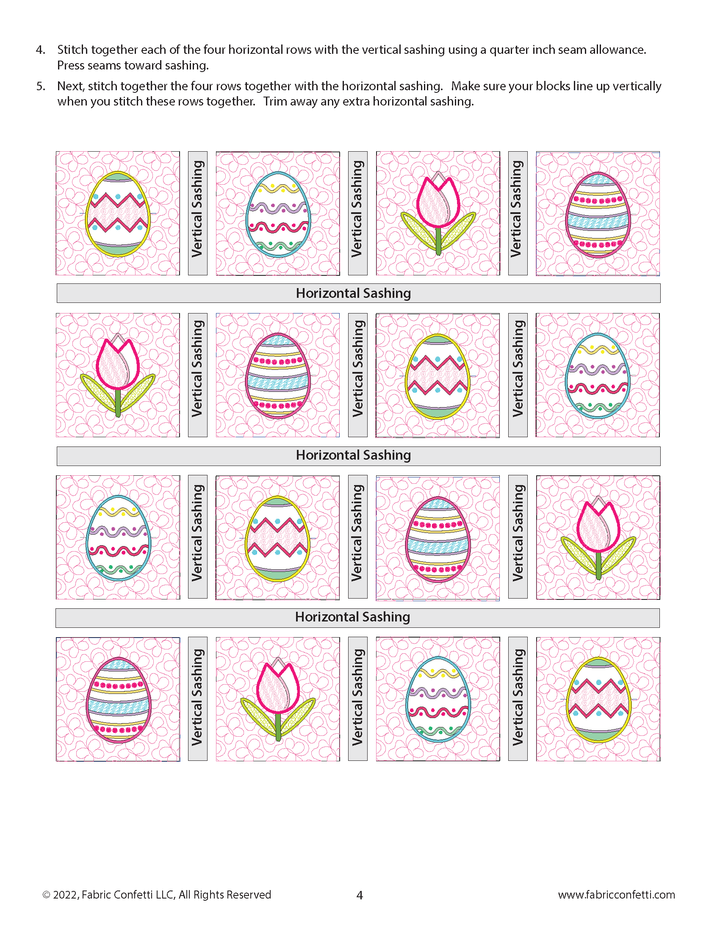 Tulips and Easter Eggs ITH Wall Hanging