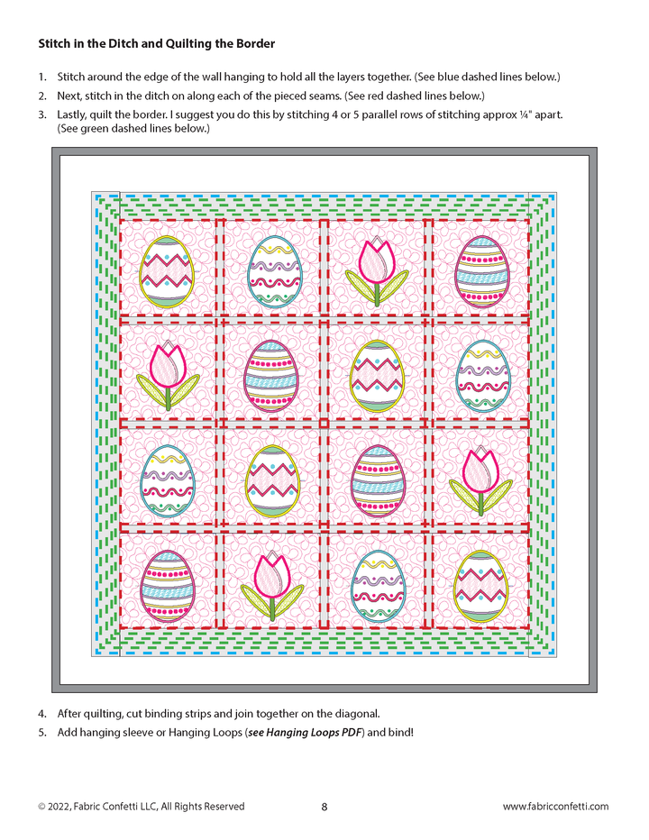 Tulips and Easter Eggs ITH Wall Hanging