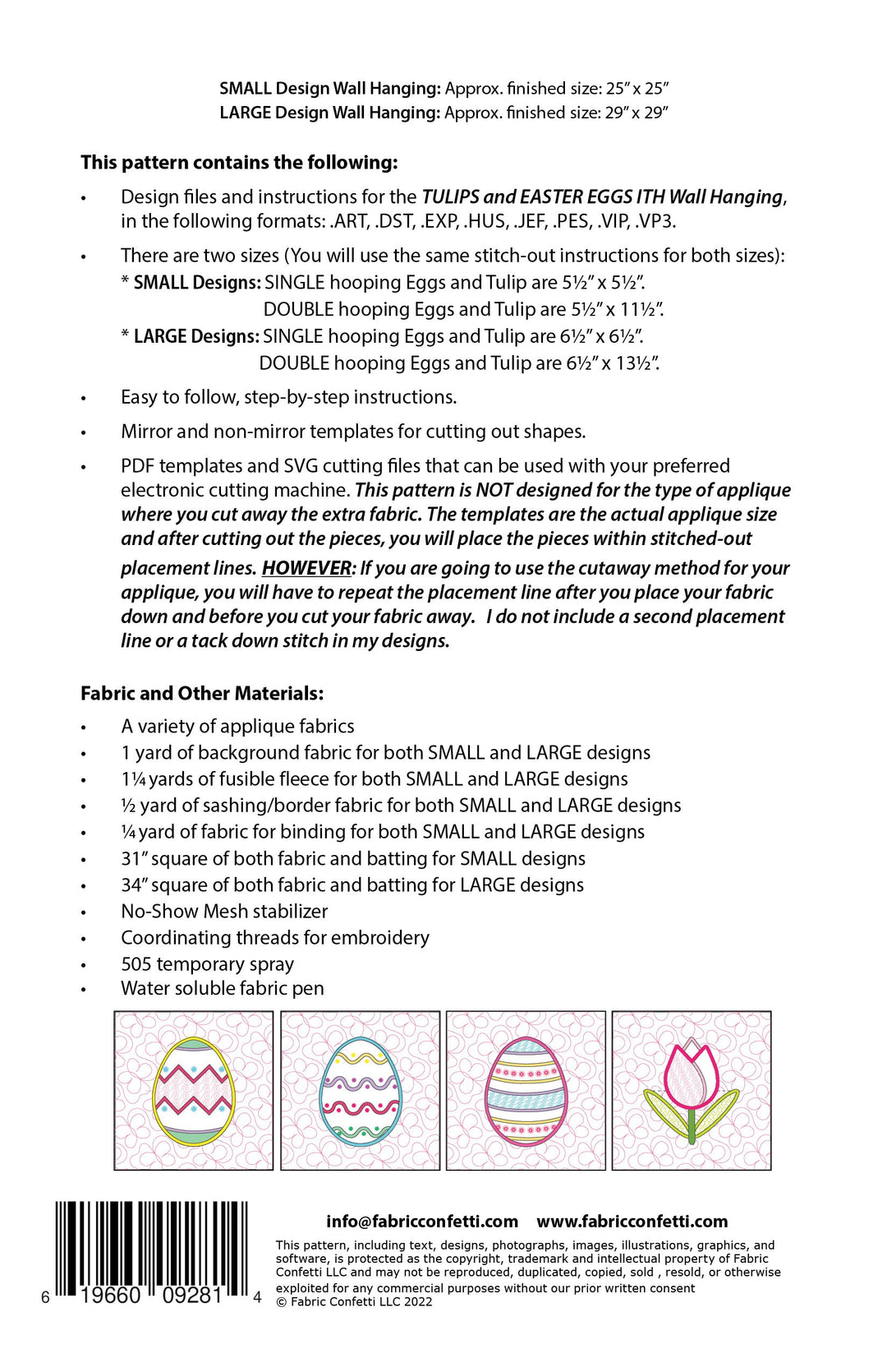 Tulips and Easter Eggs ITH Wall Hanging