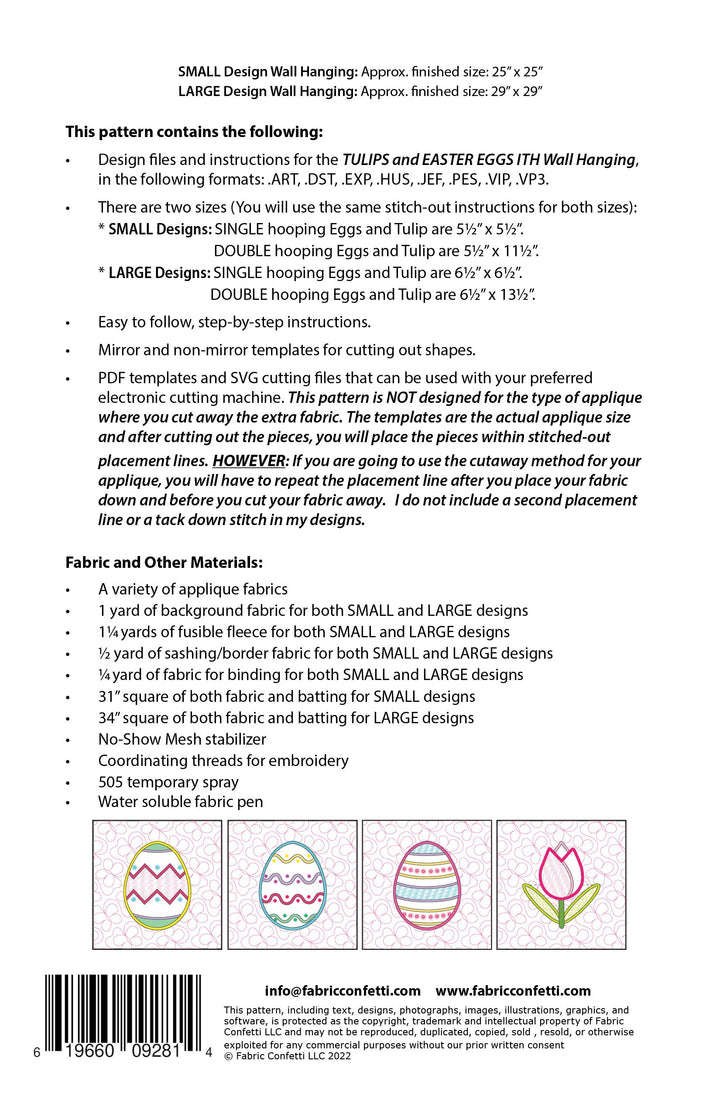 Tulips and Easter Eggs ITH Wall Hanging