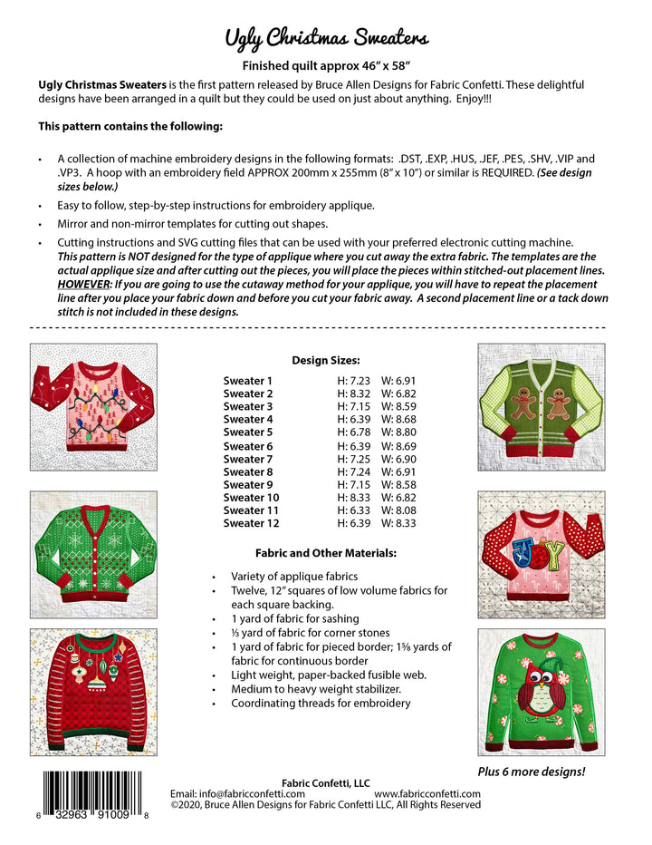 Ugly Christmas Sweaters for Machine Embroidery