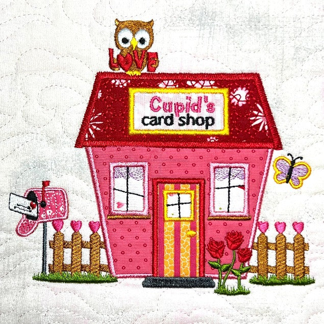 The Wonky Houses Banner - Valentine's Day - for Machine Embroidery