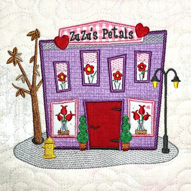 The Wonky Houses Banner - Valentine's Day - for Machine Embroidery