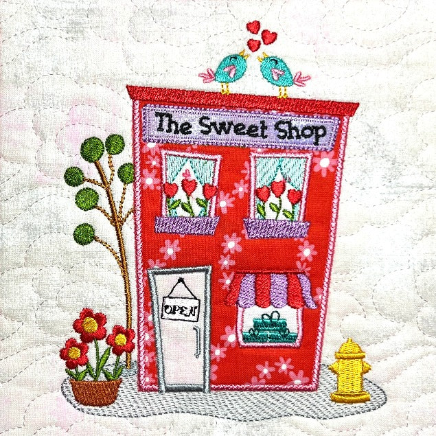 The Wonky Houses Banner - Valentine's Day - for Machine Embroidery
