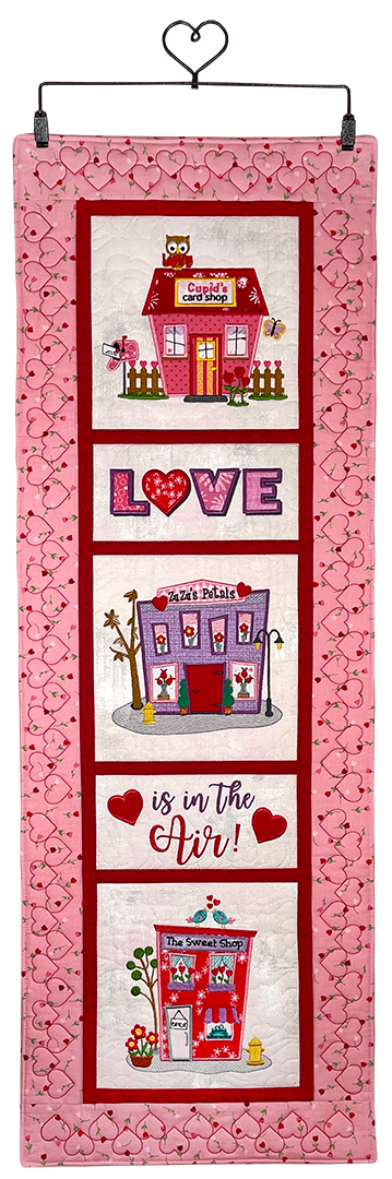 The Wonky Houses Banner - Valentine's Day - for Machine Embroidery