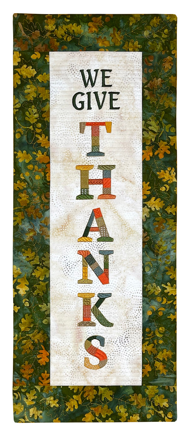 Bit-O-Color We Give Thanks Quilted Banner