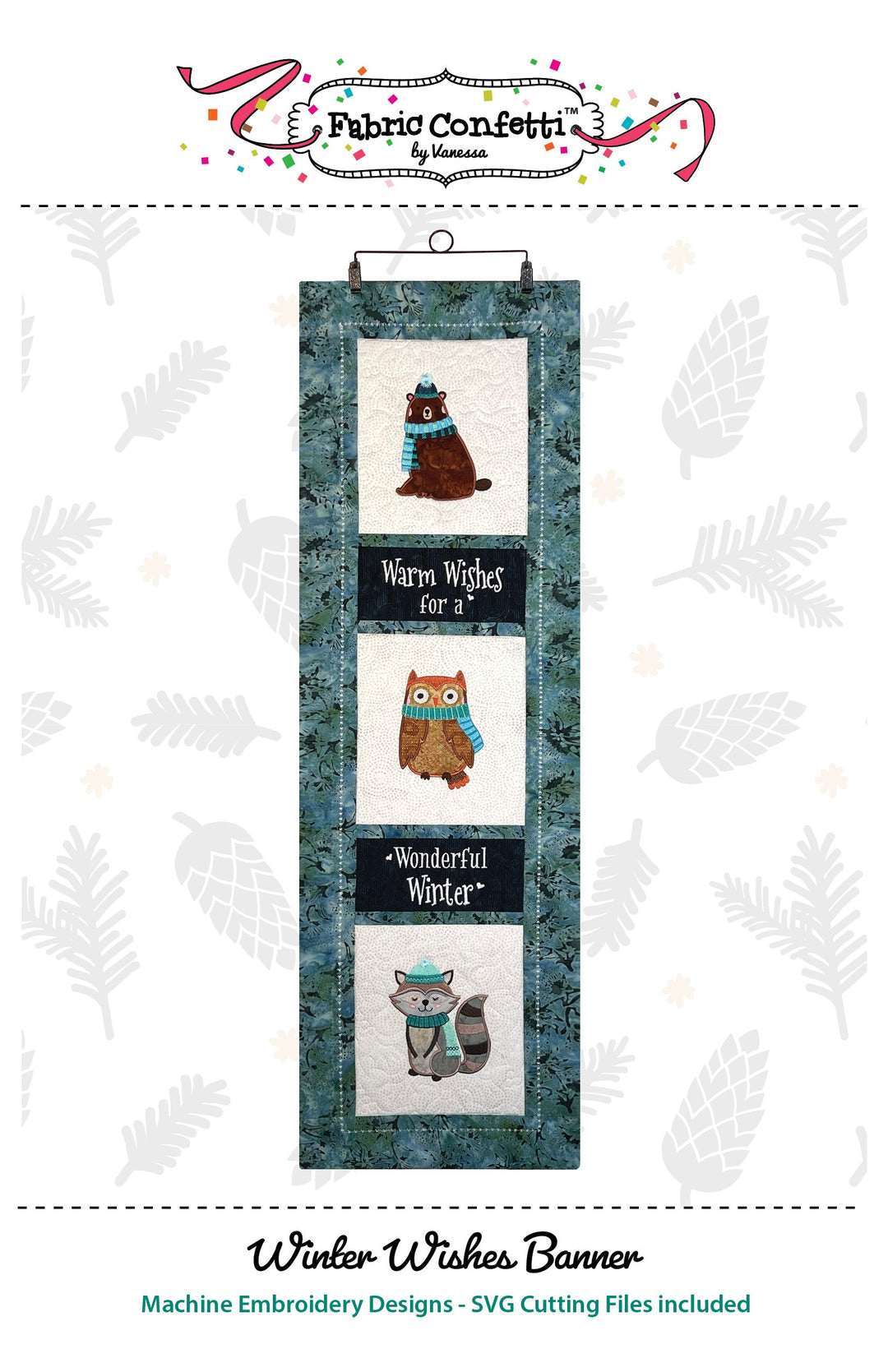 Winter Wishes Banner for Machine Embroidery