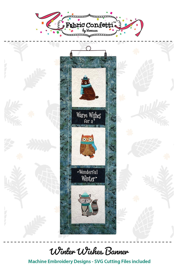 Winter Wishes Banner for Machine Embroidery